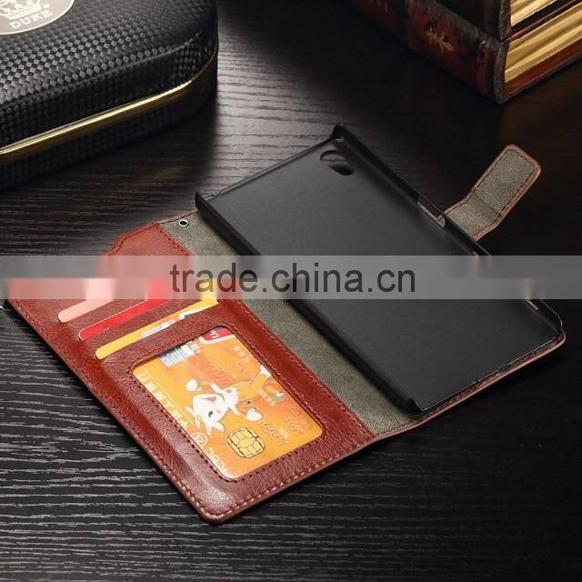 Factory Flip Cover For Sony Xperia E4G Z4 Z5 Z5 Premium Case wallet Cover For Sony Z5 Plus leather With Card Holder