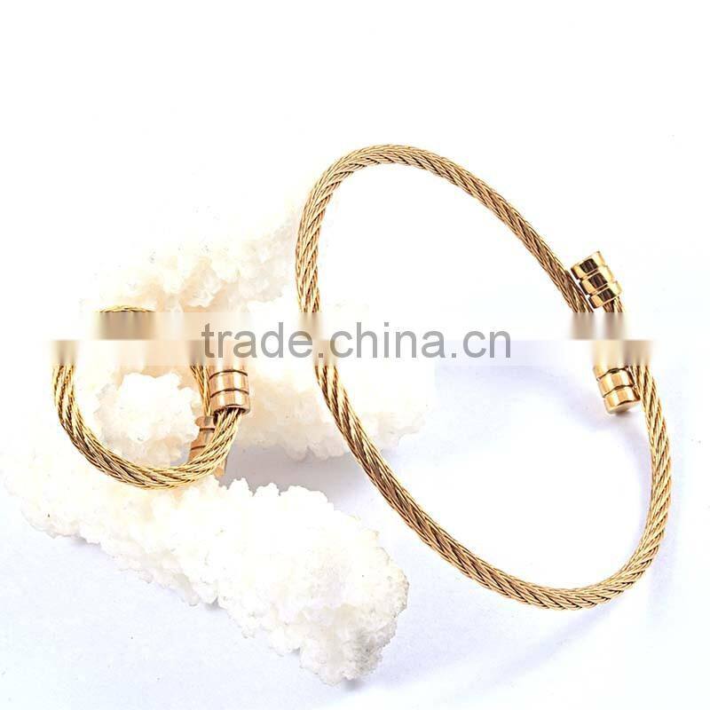 jewelry wholesale china rings wire bangle bracelet stainless steel set jewelry