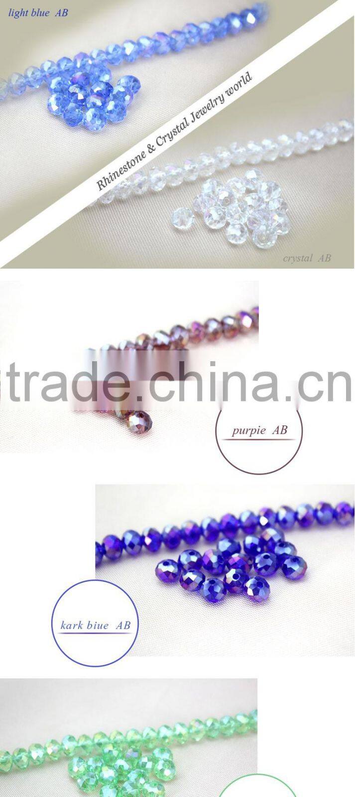 new plated color glass beads shiny AB grade A glass bead charm beading accessories