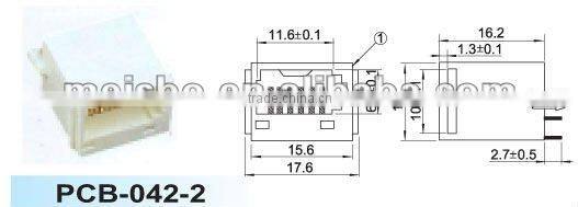 Universal stereo jack pcb mount