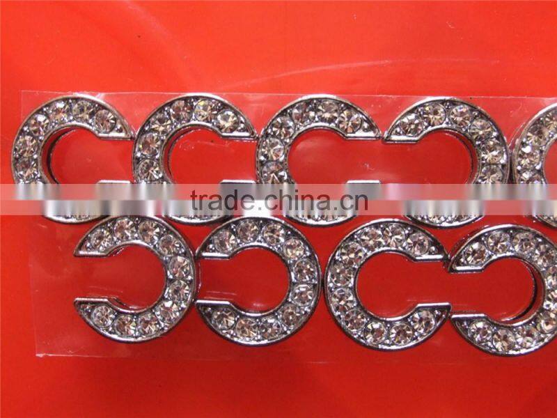 Beautiful 10mm Letters Slide Rhinestone Zinc Alloy Alphabets