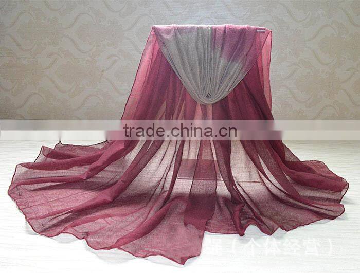 Trend All-match Long Large Gradient Color Ladies' Foulard Scarf Muslim Hijabs
