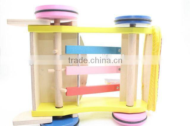 Height adjustable wooden baby walker