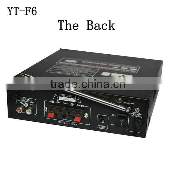 high quality fashion music amplifier YT-F6 with wirelessmicrophone & support FM/ CD/DVD/VCD input