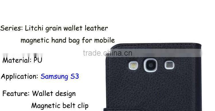 New Product On China Market Popular Flip Leather Case Cover For Samsung Galaxy S3 Folio Cover Leather Case Bags