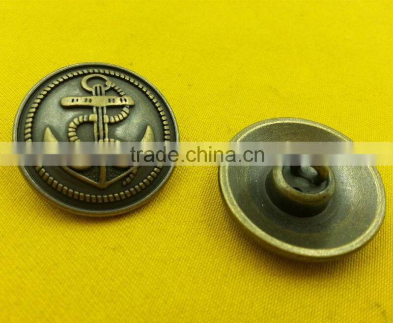 25mm Anchor Logo Metal Shank Button For Coats Wears --- M5854