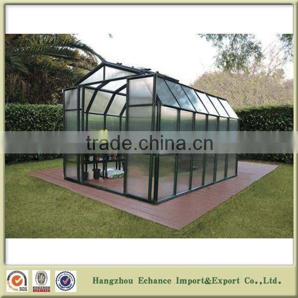 Aluminum alloy and PC board Garden Green House with door and window 6 rooms