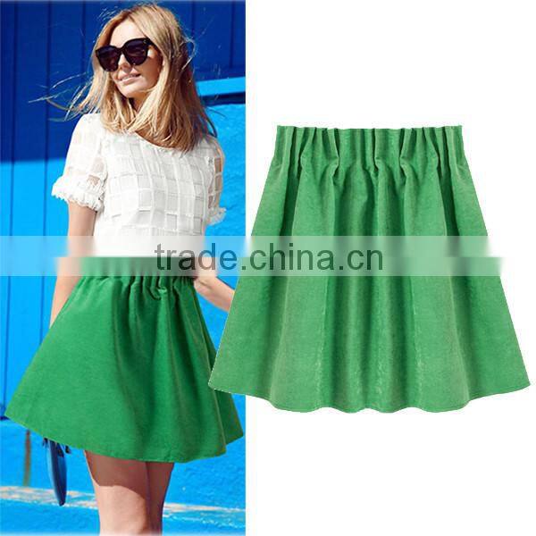 Summer Simple Design Green Ladies Mini Skirt