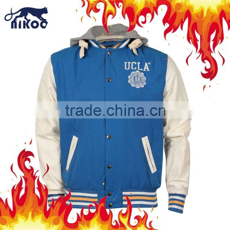 New Arrival Fashion Casual Hooded Varsity Windbreaker Jackets for OEM Service