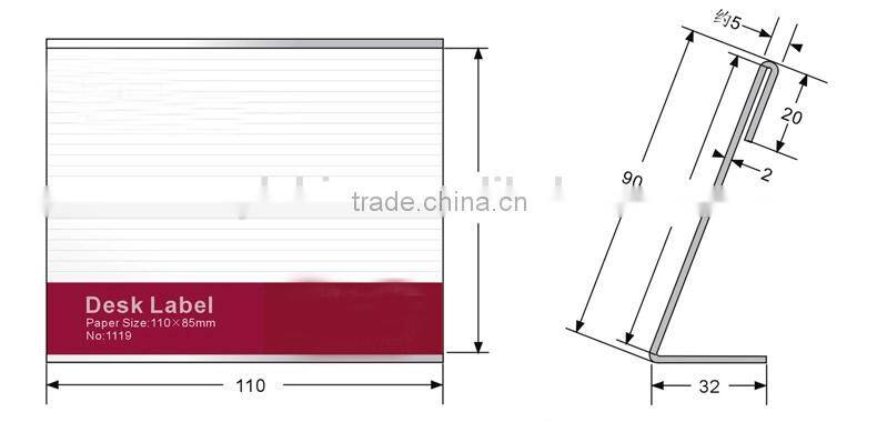 L-shaped acrylic table sign/perspex Price tag/PMMA Display card