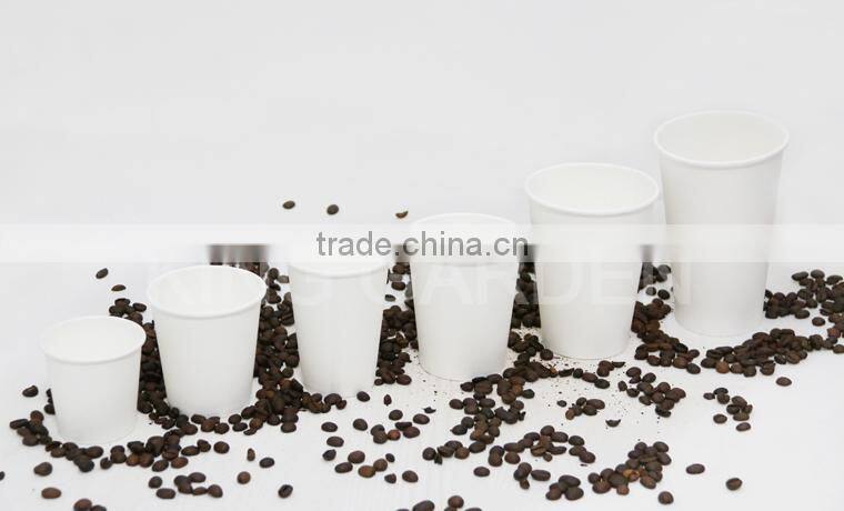 Various size ranges Disposable White Paper Cups with lids