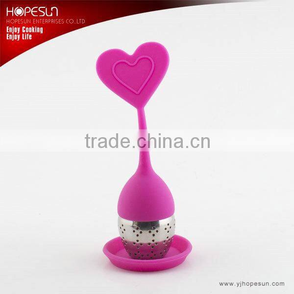 Christmas tree design silicone tea strainer with saucer/tea accessories