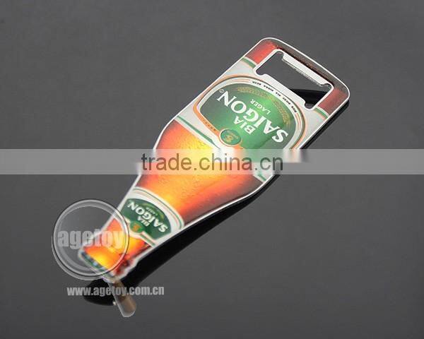 Vietnam Saigon Souvenirs Promotion Beer Bottle Shaped Printing Stainless Steel Metal Beer Opener Custom