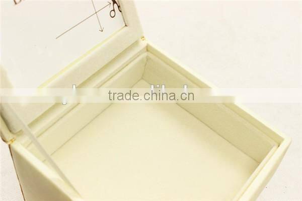 Sweet white drawer type PU leather jewelry box