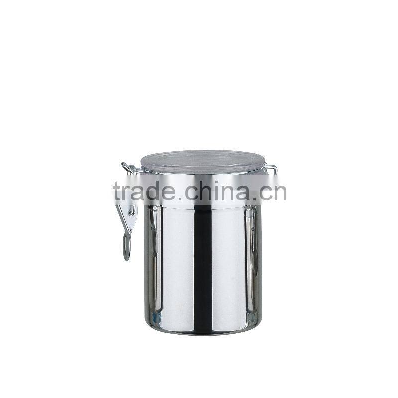 Oggi Stainless Steel Clamp Canister Set with Clear Lid