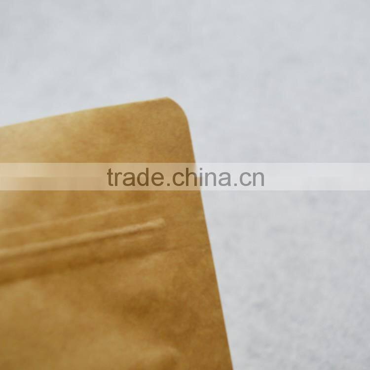 food grade stand up zipper kraft paper bag with clear window accept custom printing
