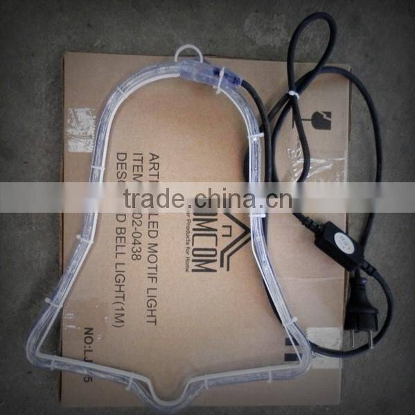 Customize christmas street decoration motif bell with light