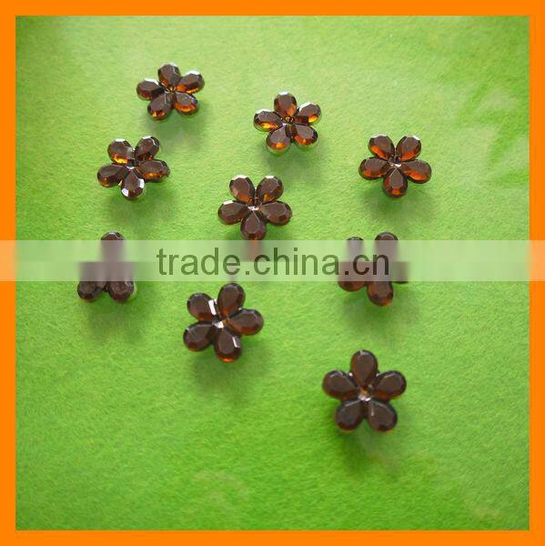 Cute Heart-Shaped Citrine Acrylic Rhinestone Beads