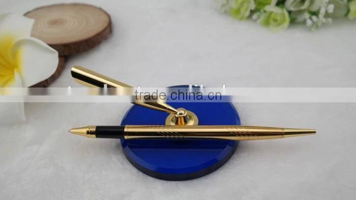gold desk pen , gold stand pen , gold table pen