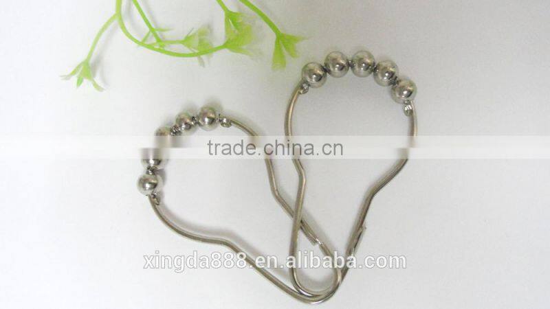Shower curtain hooks with 5 roller balls/ high quality metal curtain hooks, shower curtain hooks