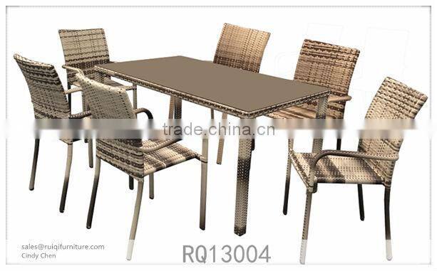 New Dining Table Sets PE Rattan Changed Color Rattan