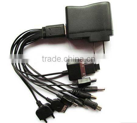 cheap customized pantone color multiple USB port charging cable, 10 in 1 multiple charging cable for smartphone