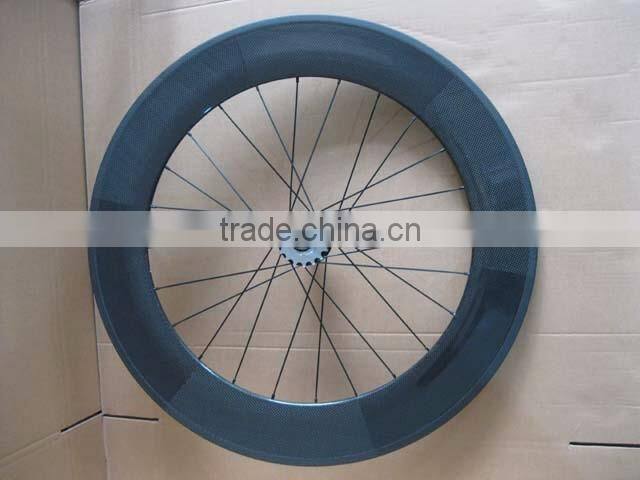 MeyerGlobal 700C carbon track bicycle wheelset tubular clicnher 88mm carbon fixed gear rear wheel fat carbon wheels