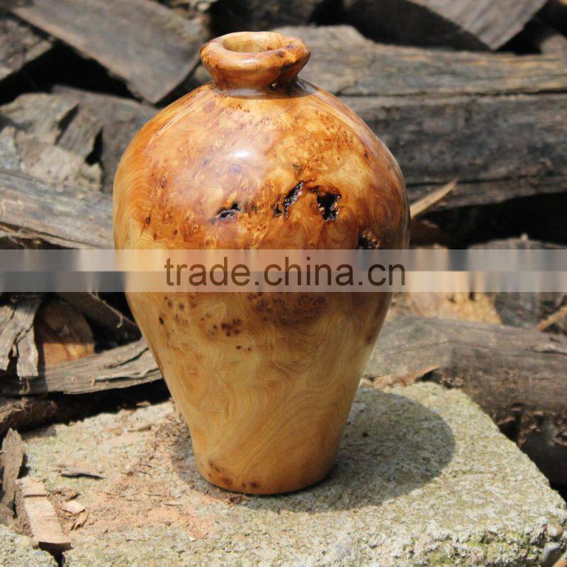 The Newest Decorative Medium Wooden Wood Root Carving Urn