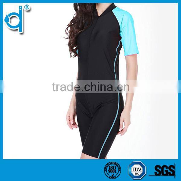 Close-fitting Anti-bacterial Zipper Black and Blue Jumpsuits Neoprene Wetsuits