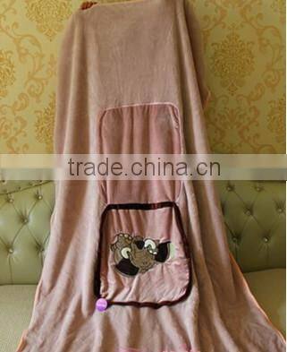 plush hold pillow&hug quilt/plush animal pillow/baby hold pillow & blanket