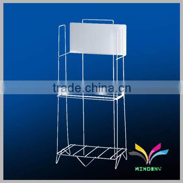 Shop floor type wire sample display metal racks for sale newspapers