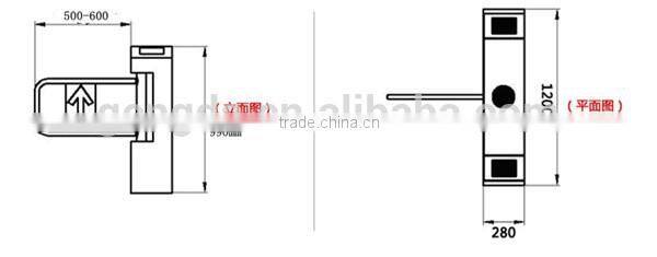 widely used crowd control swing turnstile with intelligent identification parking system