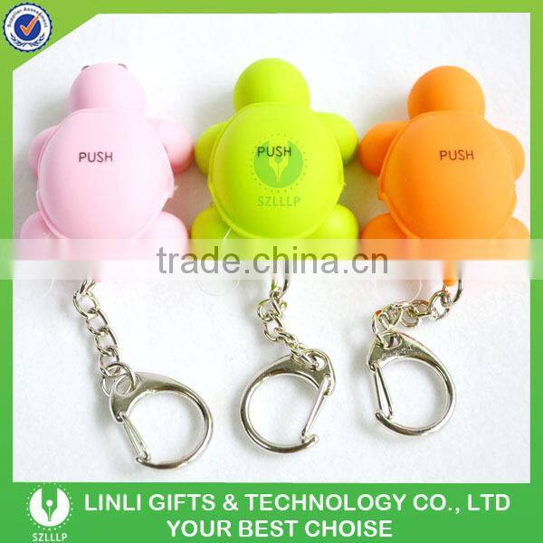 Souvenir Flashlight Sound Rubber Keychain Turtle