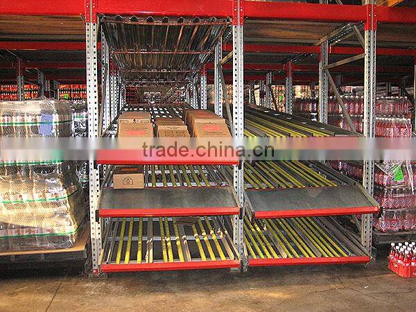 Warehouse rack carton flow racking system