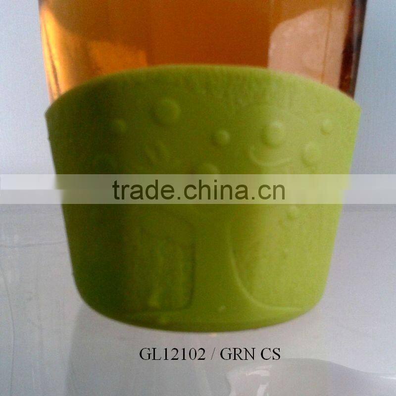 clear drinking glass tumbler with silicone sleeve