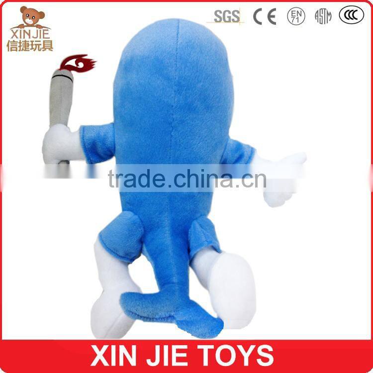 custom sports meeting plush torch mascot 10inch sports meeting soft mascot with torch nice design mascot doll for sports meeting