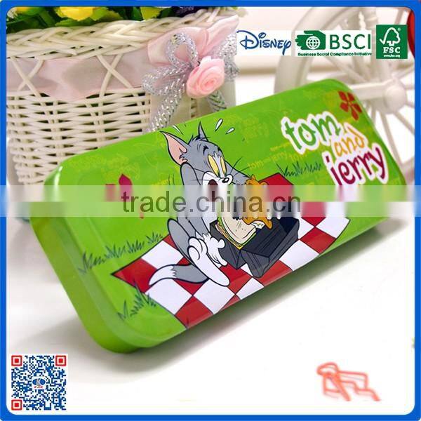 2016 fancy cartoon metal pencil case for kids with AAA quality