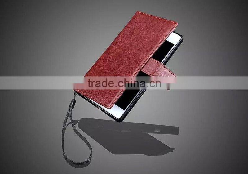 Fine Grain Leather Sheep Case For Sony Z5 Plus/Beautiful leather Design case For Sony Z5 Plus