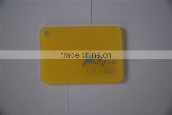 yellow color acrylic plexiglass sheet