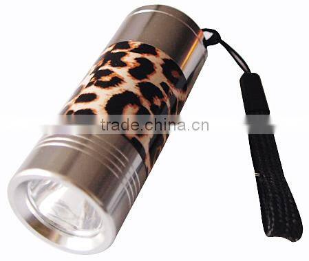 TE031 2015 Promotion Aluminum zoom in and out 1 watt leopard print Flashlight