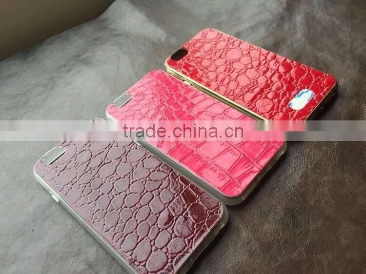Electroplate TPU+Leather back for iphone 6 6s case with custom logo and high quality