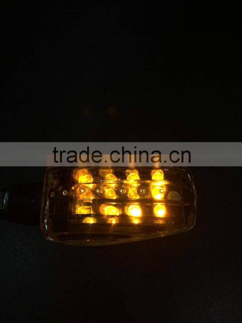 2W 12V 12LEDs Yellow Waterproof Motorcycle Indicator Turn Signal Light