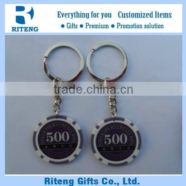 Hot Sale Plastic Chips Cheap Keychain For Promotion