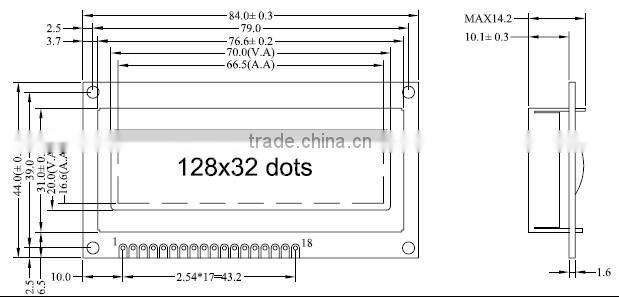 12832 liquid crystal display LCD monochrome liquid crystal display module