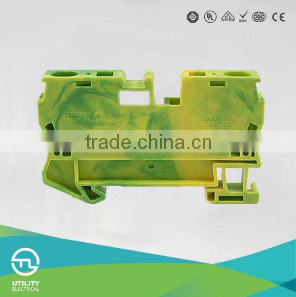 UTL GROUNDING TYPE ELECTRIC TERMINAL BLOCKSW WITH COLOR YELLOW/GREEN