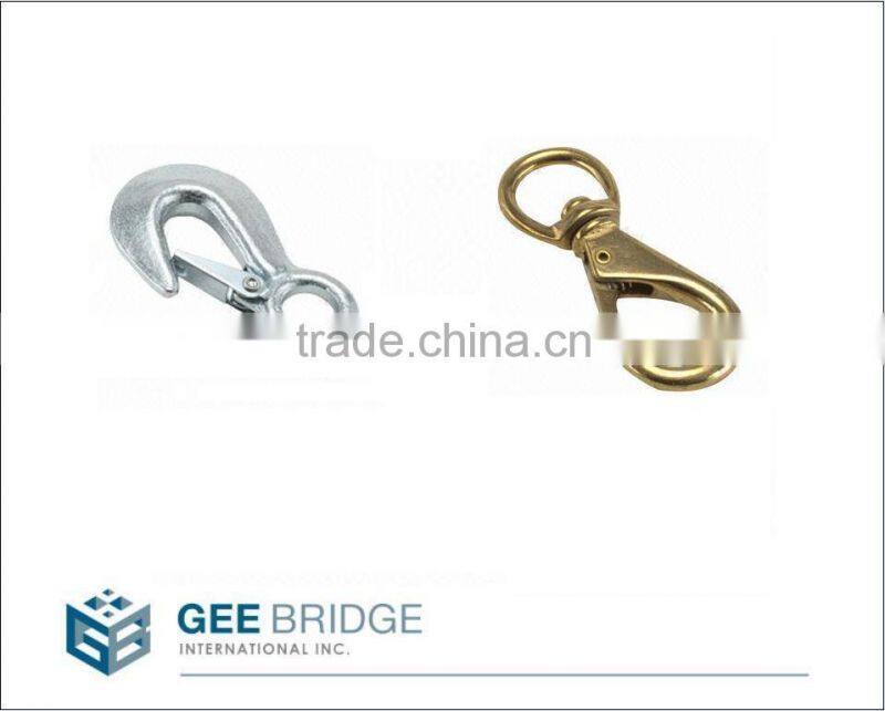 1801173 Solid Brass Swivel Eye Safety Snap Spring Carabiner Hook