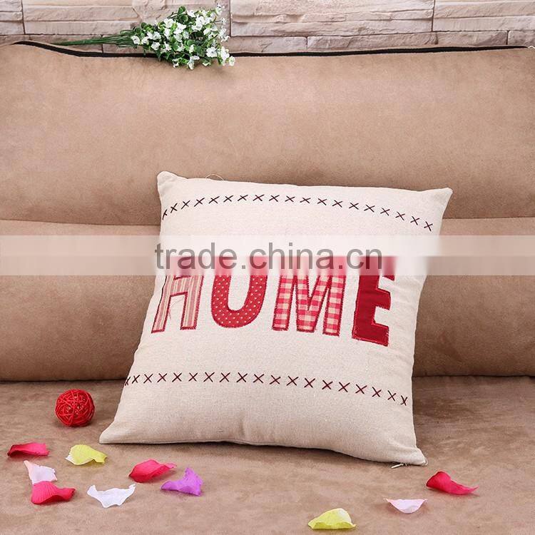 2015 HOME the letters embroidered hold pillow Cotton and linen hold pillow car Cushion for leaning on