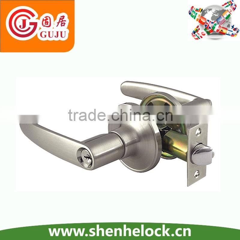 North America style residential brass grade 3 door grip handle lockset tubular lever lock