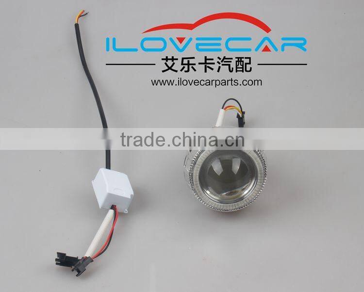 Wholesale price motorcycle Headlight kit, LED projector lens with cloorful angel eyes