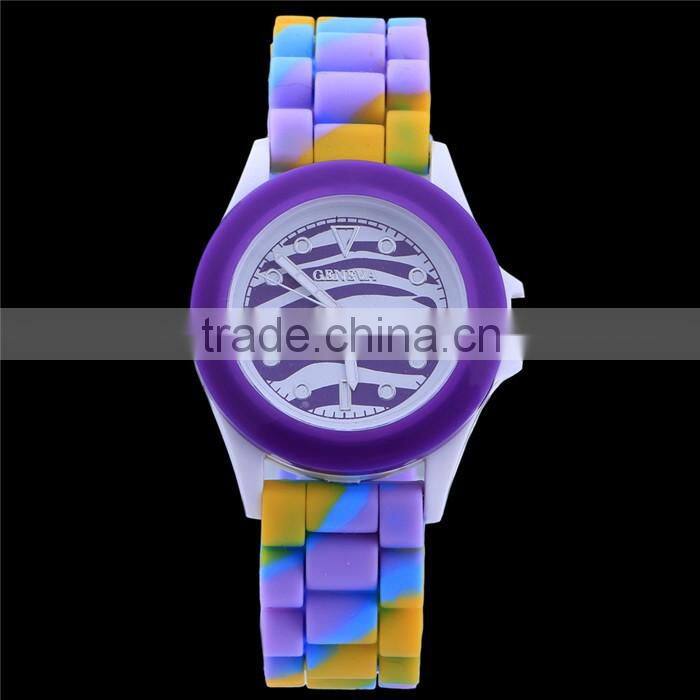 Wholesale watches 2016 camouflage zebra silicone watches rubber watch custom